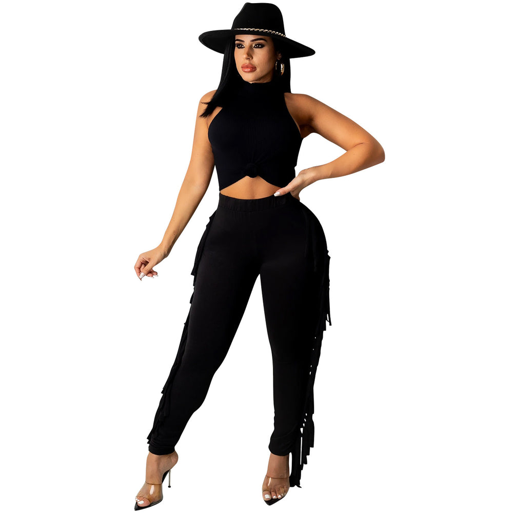 C5369 special offer: no returns or exchanges. please purchase with care. cross-border fashion casual sleeveless tank top and pants two-piece set