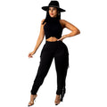 C5369 special offer: no returns or exchanges. please purchase with care. cross-border fashion casual sleeveless tank top and pants two-piece set