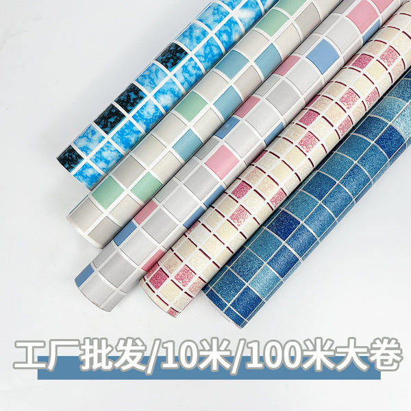 Wholesale kitchen wallpaper, self-adhesive surface sticker bathroom moisture-proof waterproof mosaic wallpaper toilet cabinets