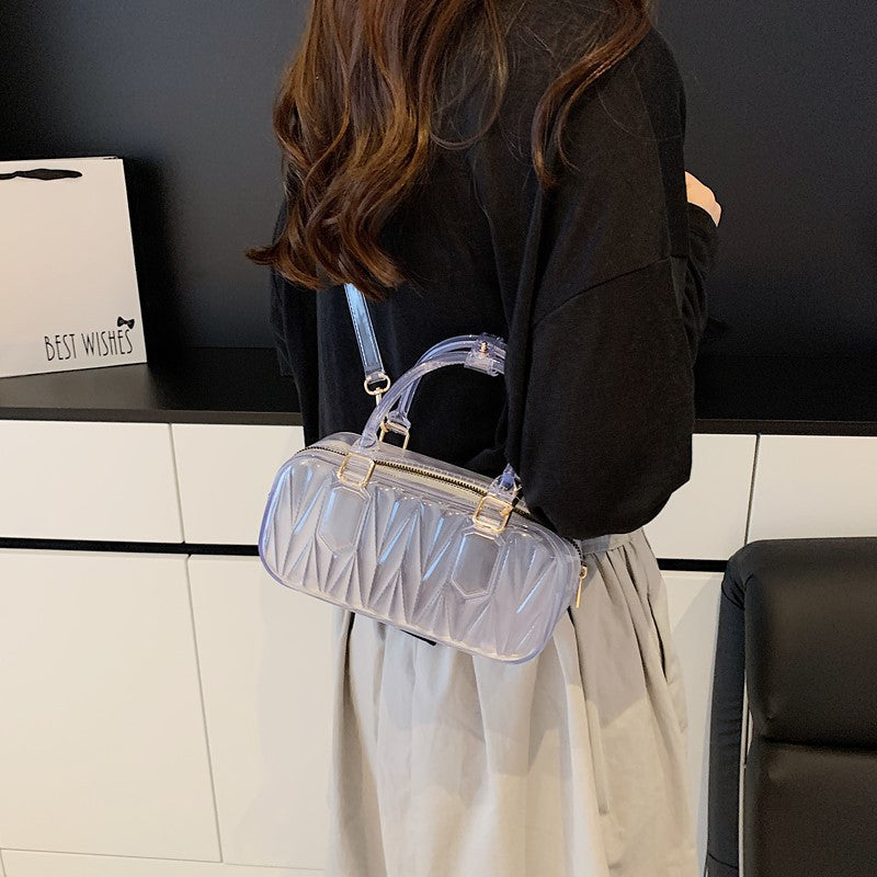 Foreign trade niche design bag women's 2025 new summer messenger bag casual portable jelly rhombus pillow bag