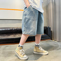 Kids' denim shorts for boys - summer  new collection - boys' loose-fit shorts (sizes for mid-to-large children) - boys' mid-length shorts