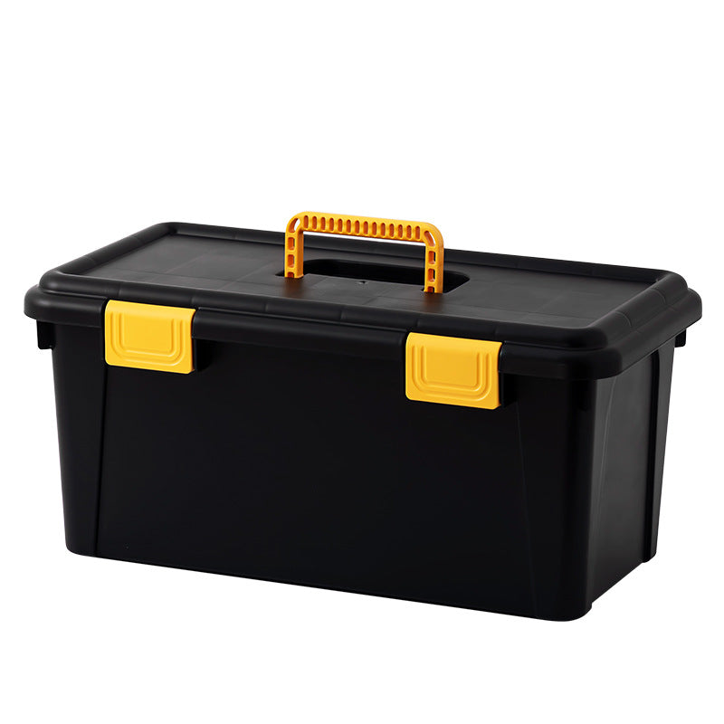 Household multi-functional portable toolbox, divided grid, covered tool storage box, large-capacity plastic clamshell toolbox