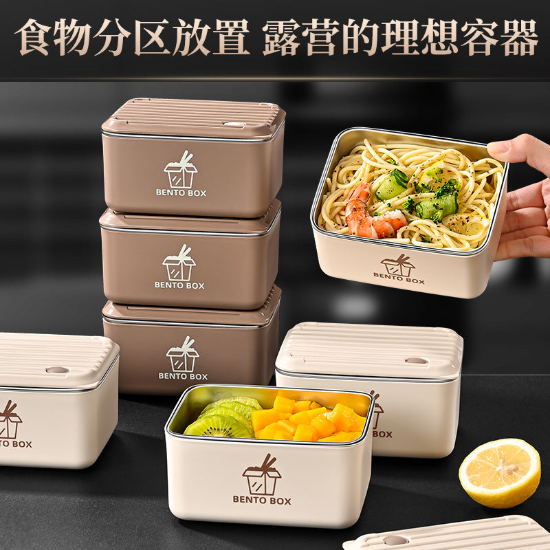 304 stainless steel food crisper lunch box office workers can microwave oven heating with rice lunch box sealed bento box