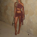 women's summer dress - cross-border european & american fashion - sexy & spicy solid color asymmetrical off-shoulder dress