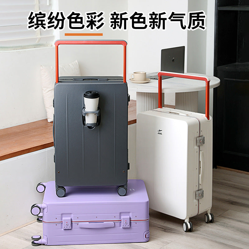 2024 new suitcase 24-inch wide trolley case anti-drop 20-inch boarding case narrow frame travel bag password box