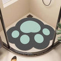 Cartoon cat paw bathroom non-slip mat - hollow silk loop rug for bathroom, shower, and bathrooms - anti-slip shower mat