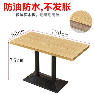 Customized restaurant booth sofa Commercial canteen table and chair combination Solid wood snack burger Milk tea shop Hotel table and chair