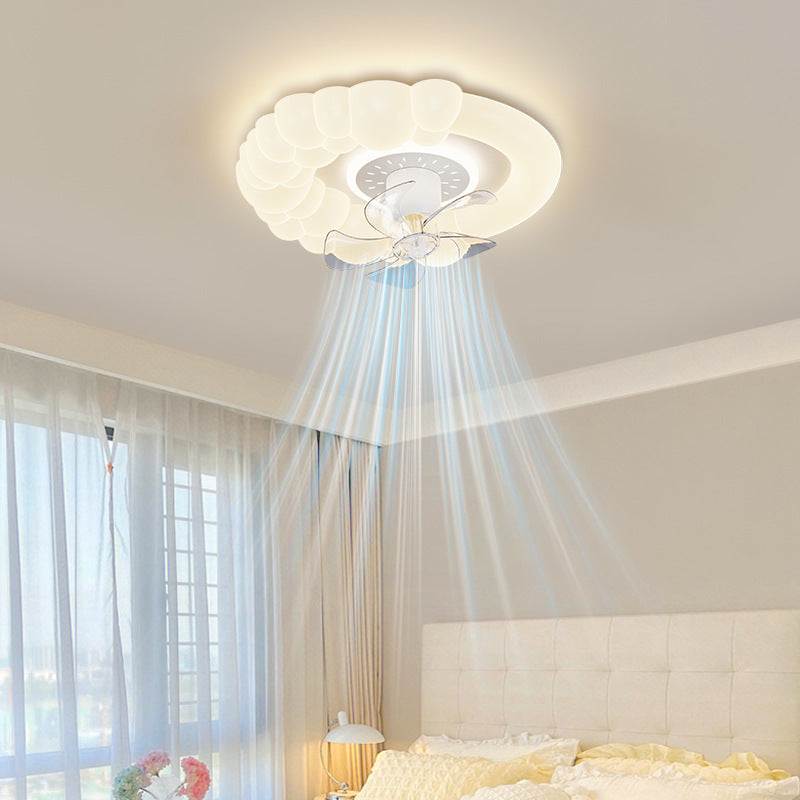 [Strict Selection] 2025 New Fan Light Bedroom Room Ceiling Light Simple Modern Cream Wind Fan Light