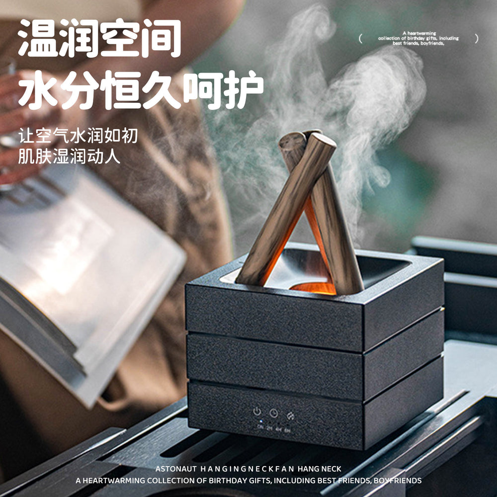 For homecreative mini small humidifier cross-border new colorful remote control artificial large fog campfire aromatherapy machine