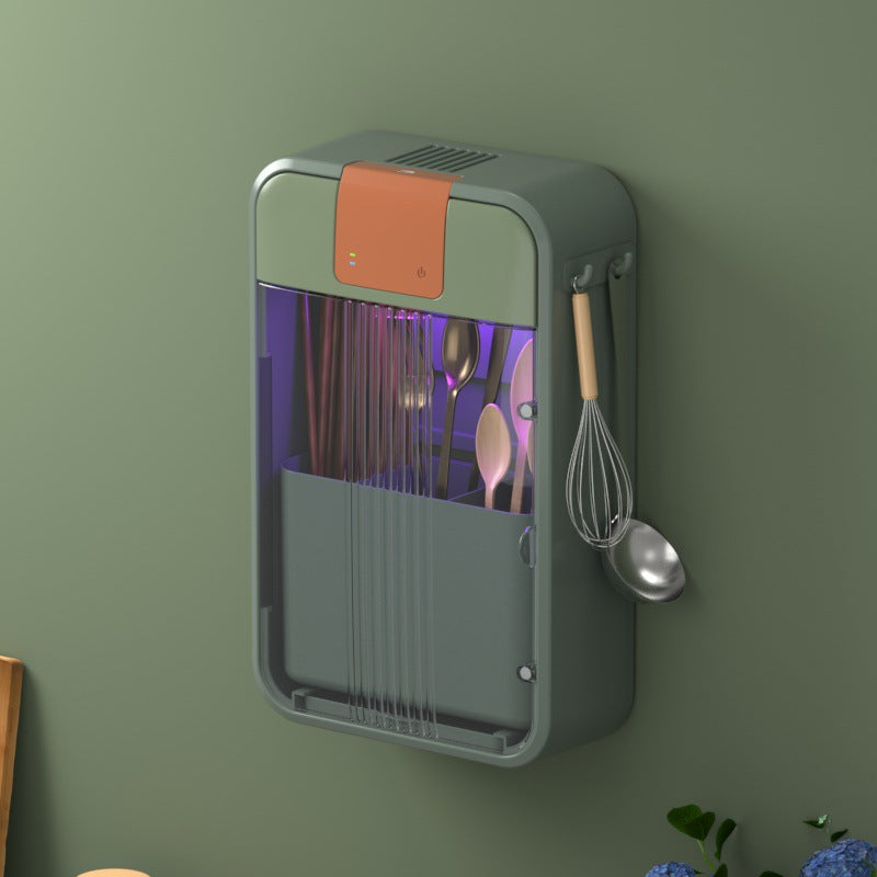 Uv sterilizer chopstick holder - kitchen storage box, organizer, anti-mold cutlery basket, spoon cage, wall-mounted