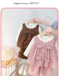 Girls' korean style outfit set - new spring  collection: stylish lace trim undershirt, vest, and casual wide-leg pants for kids