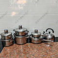 Thermometer suit pot export africa stainless steel multi bottom 14-piece pot set non-stick frying pan milk pot soup pot cookware