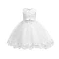 Plus size children's formal dress with rhinestone and lace detail - princess style for girls, perfect for piano recitals and special occasions