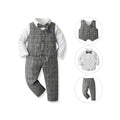 Autumn boys' suit set: gentleman's vest, long-sleeve cotton cardigan, and suit for flower boys - perfect for christmas and special occasions