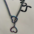 2025 amazon export new heart ring sliding chain necklace - trendy punk cuban y-chain design for women