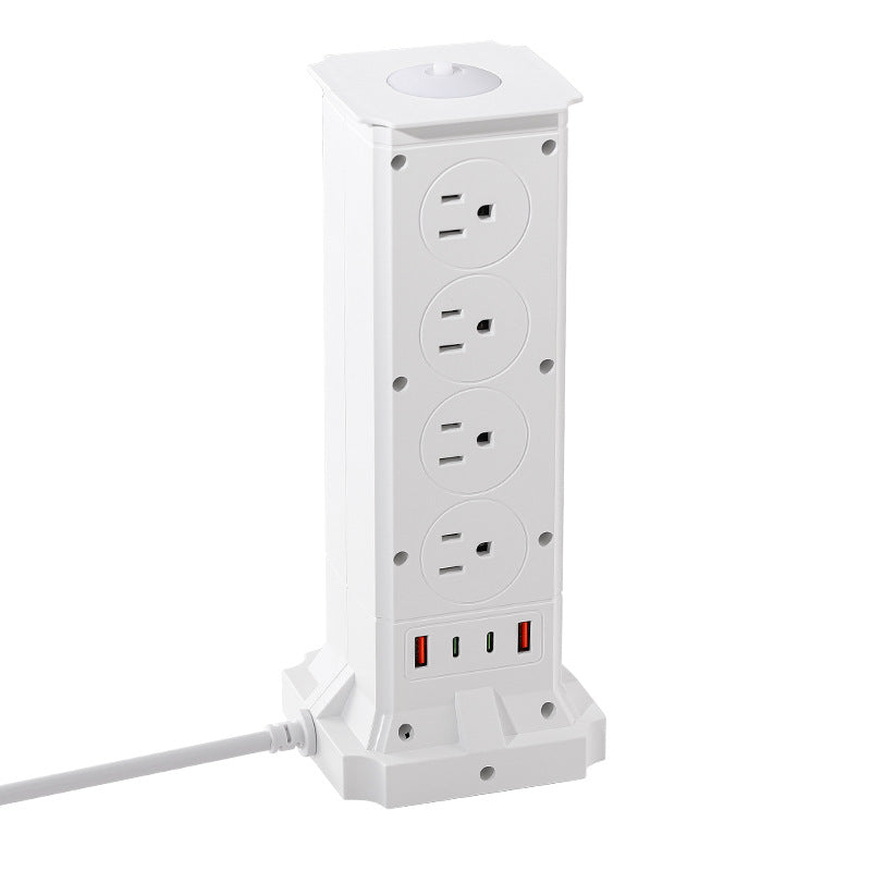 Us 110v usb multi-port pd fast charging power strip with dual-sided outlets and extension cord