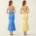 C7752 cross-border    new women's french style camisole dress with 3d floral appliqué