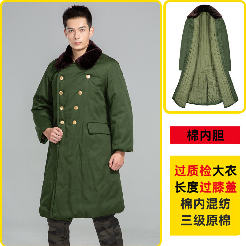 Work cold storage cold clothing Northeast cotton-padded jacket yellow-green coat long winter thickened new military coat men's cotton-padded coat