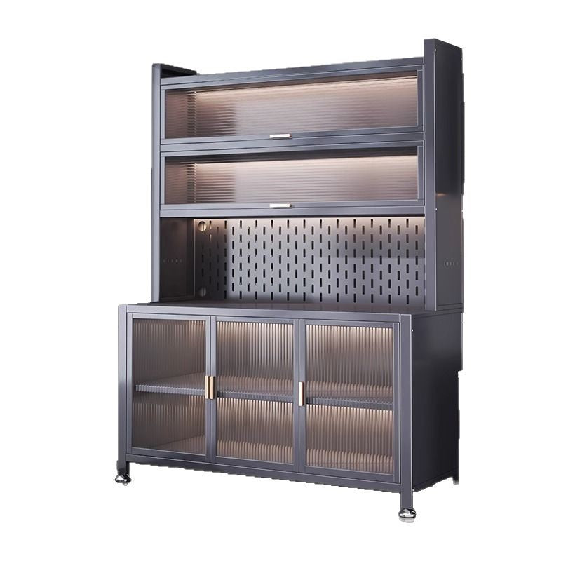 Kitchen storage cabinet thickened dustproof sideboard floor-standing multi-layer microwave oven storage cabinet cupboard with door cupboard