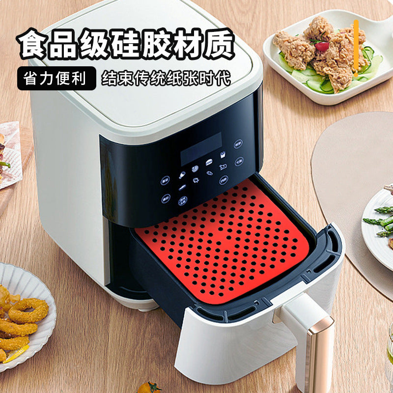hot-selling food-grade silicone air fryer mat, heat-resistant silicone mat, reusable anti-scald silicone placemat