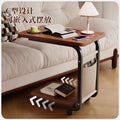Bedside table movable storage rack bedroom bedside table for home living room coffee table trolley sofa side table small table