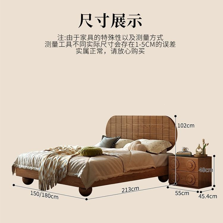 French antique style retro wooden bed 1.8 double bed master bedroom small apartment wedding bed modern simple 1.5 b&b