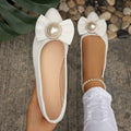 Exportplus sizeflats bean shoes  new arrival pointed toe flats shoes rhinestone pearl bowsall year roundflats