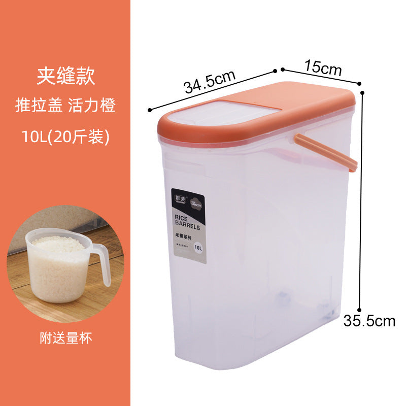 Household rice bucket insect-proof and moisture-proof sealed rice jar 10kg covered kitchen rice storage box flour rice storage box