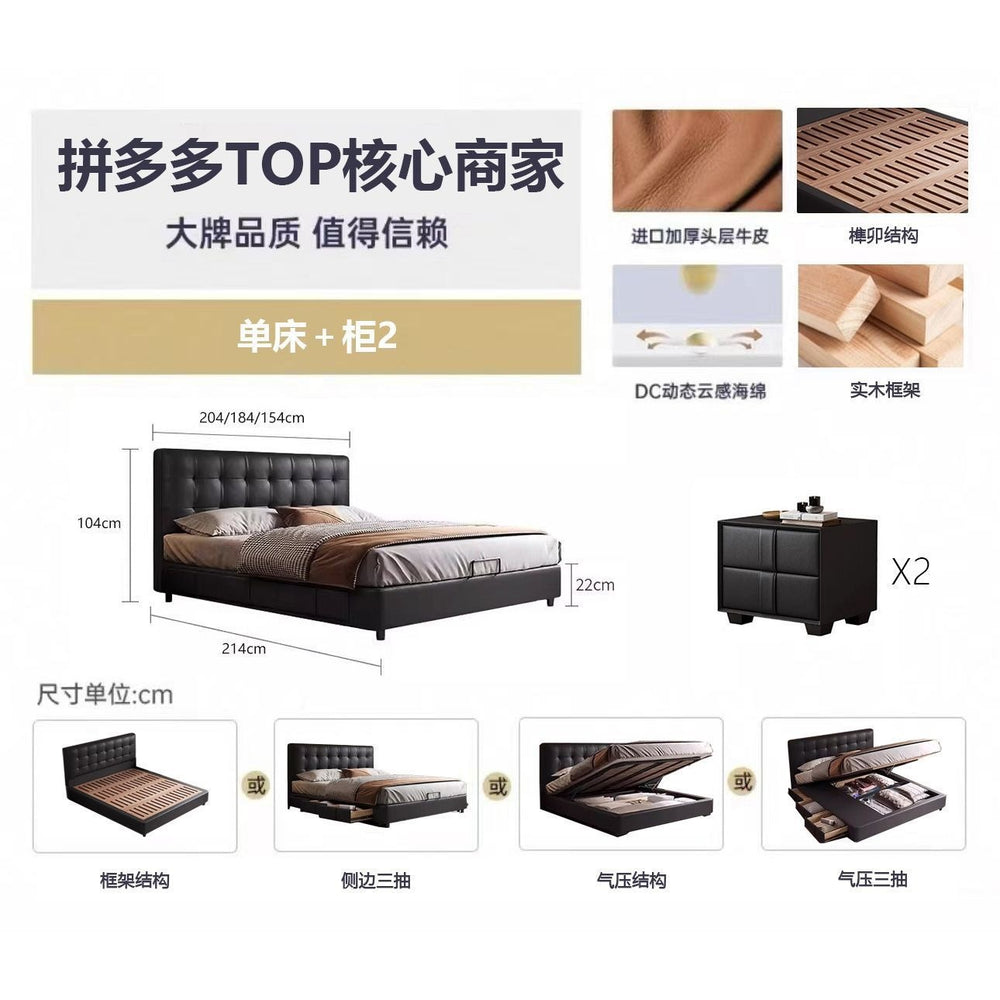 Big tree island home french retro storage waffle grids bed master bedroom bed italian light luxury black medieval style bed high box