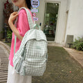 Wholesale women's backpack - fresh & chic school backpack for middle and high school students - plaid design, large capacity, new 2025 collection