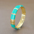 Elegant middle eastern women's enamel blue bangle, vintage ethnic court style fashion accessory