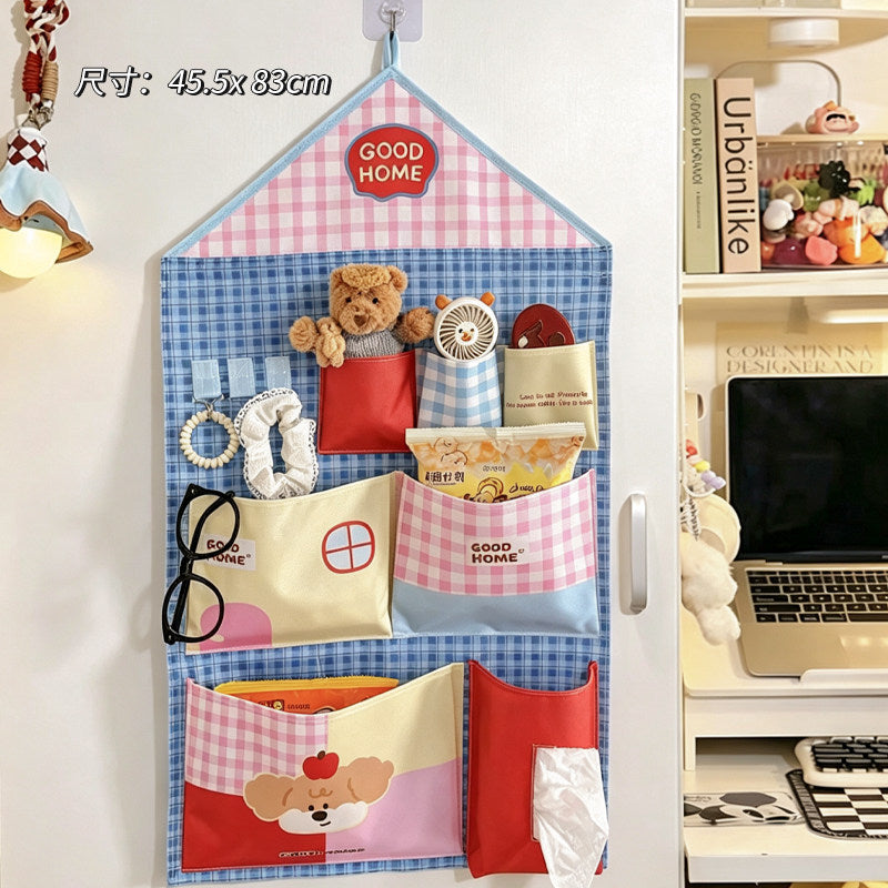 Storage hanging bag student dormitory bedside sundry bag multi-functional bed curtain wall door back wall hanging hanging storage bag