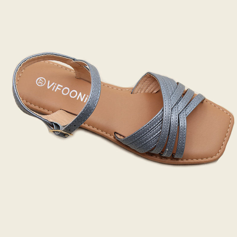 Wholesale fashion sandals factory summer vintage sandals open toe cross strap roman women