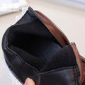 Vancahao girls' lace-trimmed princess leather boots for autumn and winter  - korean style black ankle boots for kids and toddlers