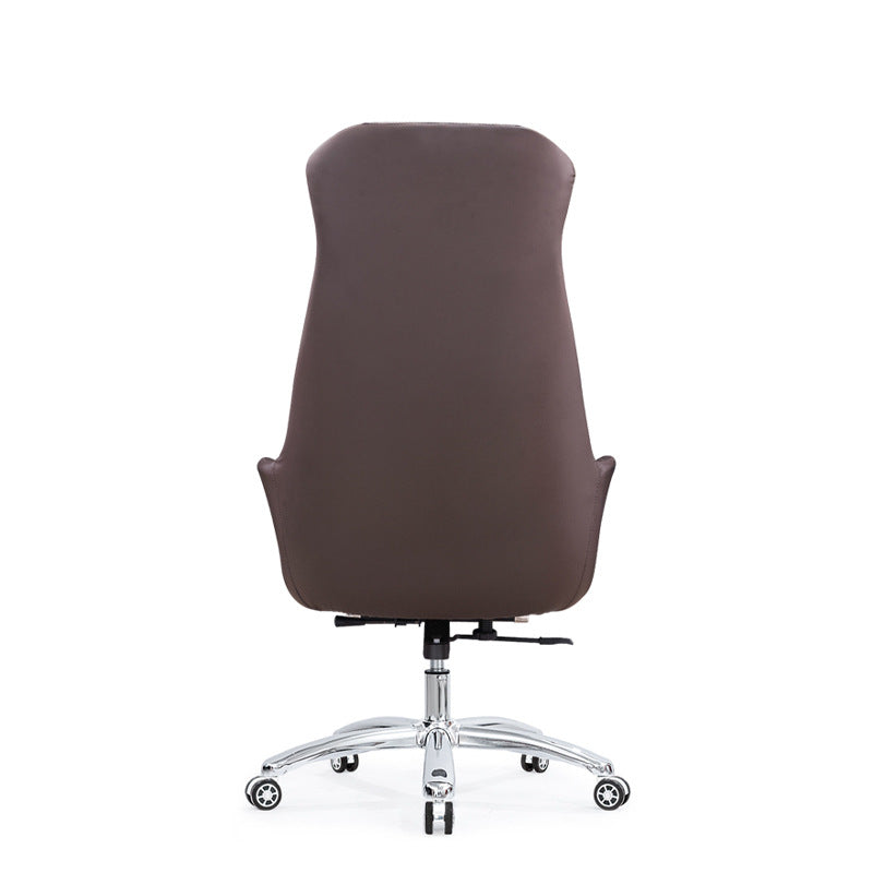 Modern minimalist leather office chair - swivel computer chair for office, adjustable height, manager, supervisor, and executive chair - suitable for home use