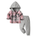 children's clothing spring & fallnew arrivalplaid hoodie boys and girlslong sleeves lapel lining suit boys plaidshirt