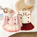 Girls' school uniform set: new autumn/winter style with large collar sweater and plaid skirt - trendy two-piece jk uniform for kids