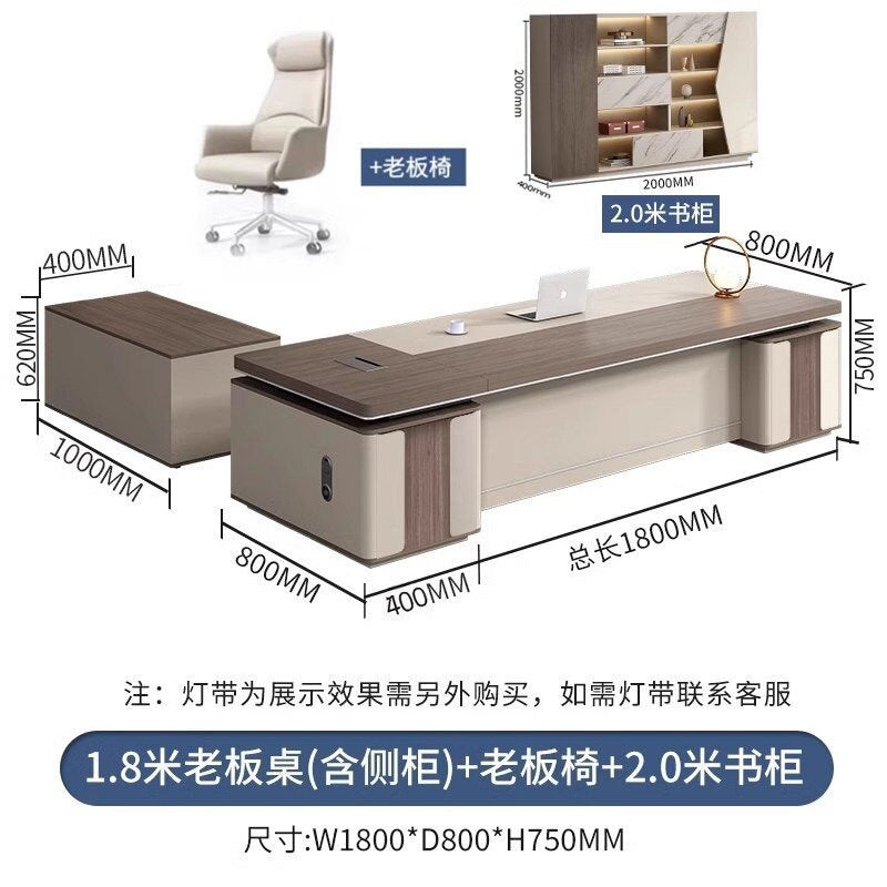 Saint li boss desk: luxurious and high-end executive office desk set for chairman, ceo, and manager