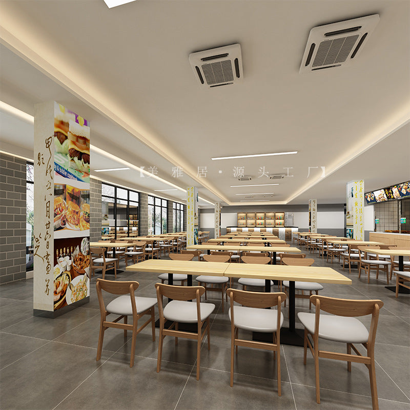 Company school unit canteen hotel solid wood tables and chairs food city snack bar one table four chairs dining table and chair combination