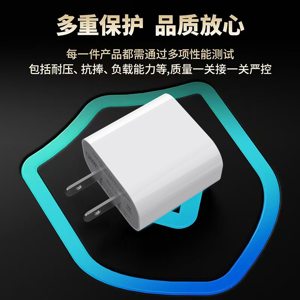 20w dual-port usb-c & lightning charger - multi-port fast charging adapter - wholesale