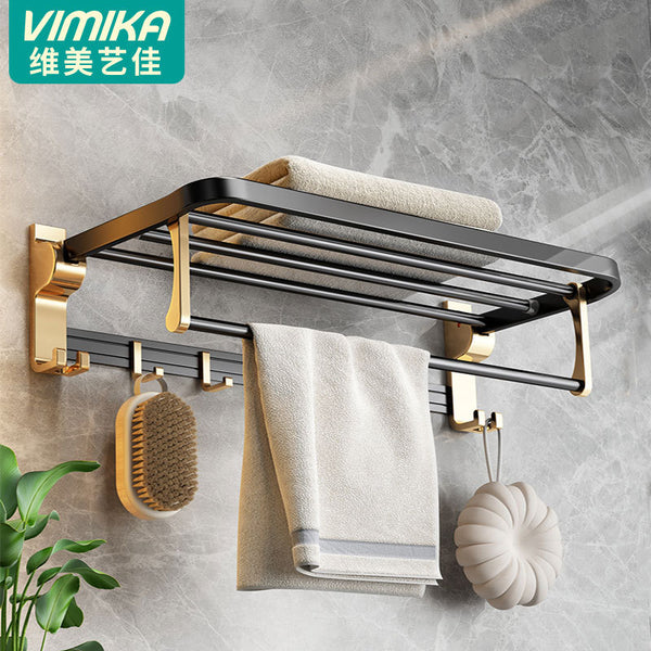 No punching bathroom towel rack, light luxury bathroom bathroom hardware pendant set, bath towel rack.