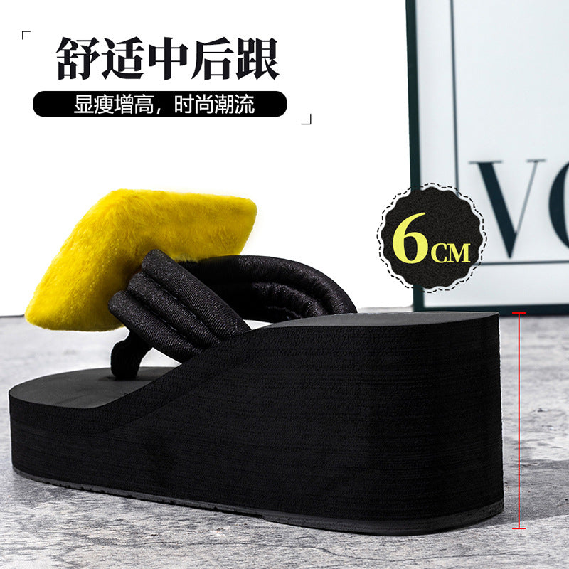 Flip-flopssummer women's trendy beach slippers casual style outwearabrasion resistantnon-slip sandals ins sports trendy brand