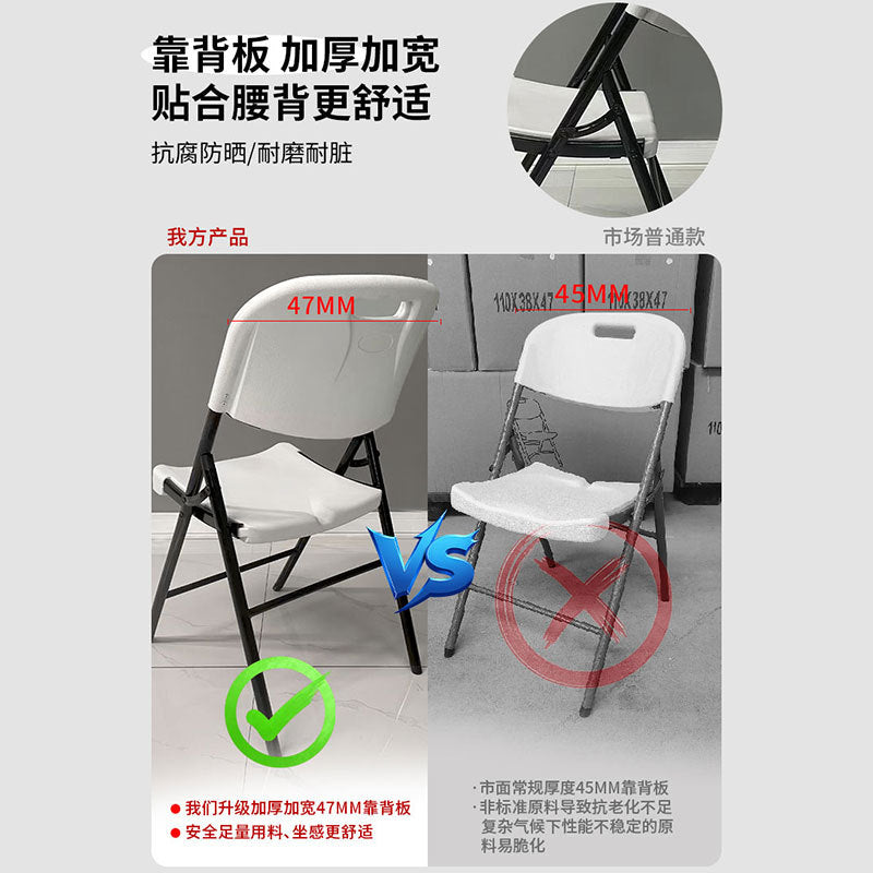 Amazon dining chair casual conference room plastic back chair thickened outdoor portable satchel chair stool foldable chair