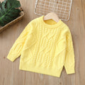 Kids' sweater  winter retro style fleece-lined thickened pullover knit base layer for boys and girls, toddler to mid-sized children