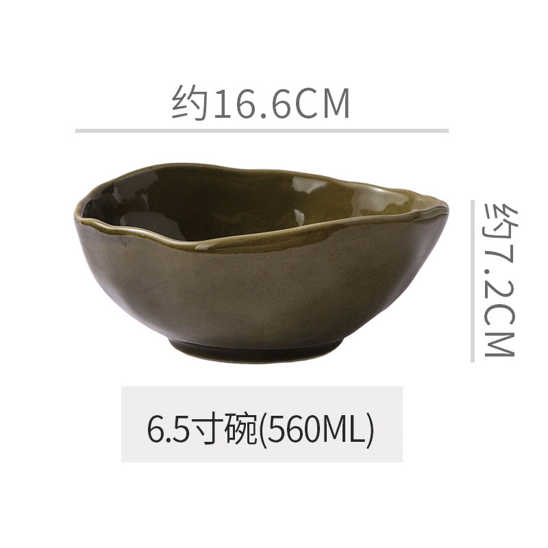 Creative ceramic special-shaped bowls, plates and tableware combination stylishclassy sense kiln-turned ceramic plate western food steak plate