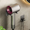 Hole-free hair dryer holder - wall mounted bathroom hair dryer organizer rack
