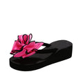 plus size summer new bowknot flip-flops casual outdoor beach seaside vacation wedge sandals