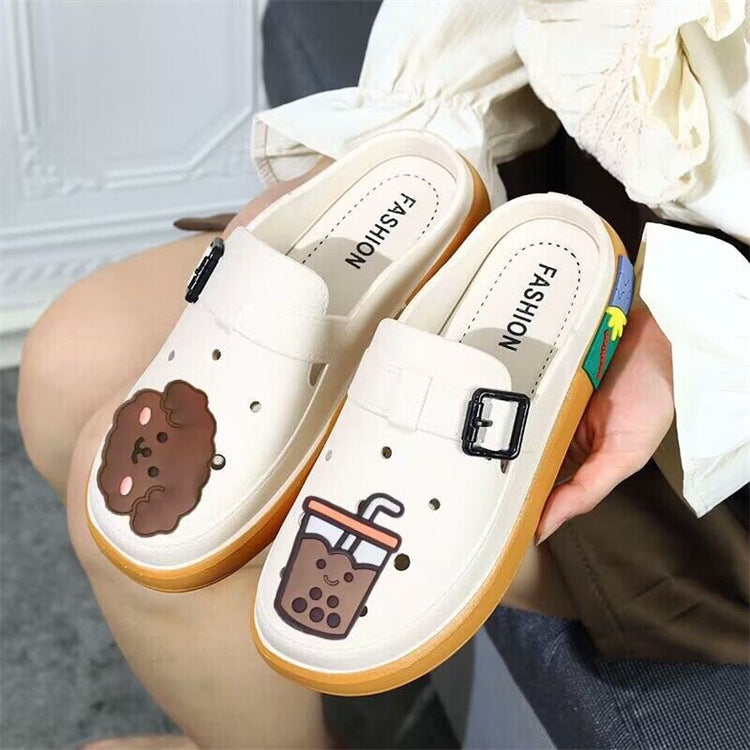 Crocs spring & fall slippers women's outwear popular beach shoes soft bottom ultra-light genuine casual soft toe women's shoes