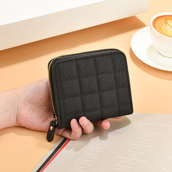 Factory spot direct sales women's wallets spring new Korean version simple short wallet zipper short embroidered wallet women