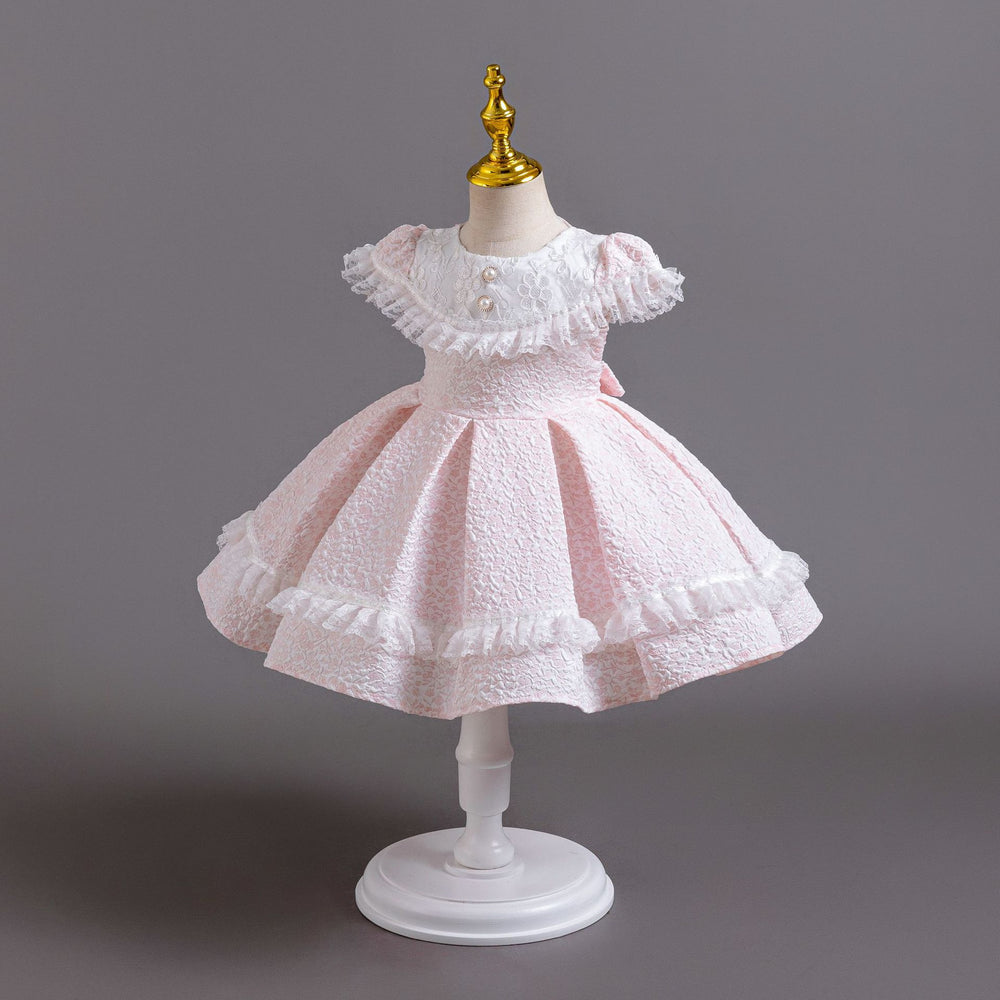 Wholesale new arrival baby girl evening dress lace tutu cake princess dress first birthday dress baby dress